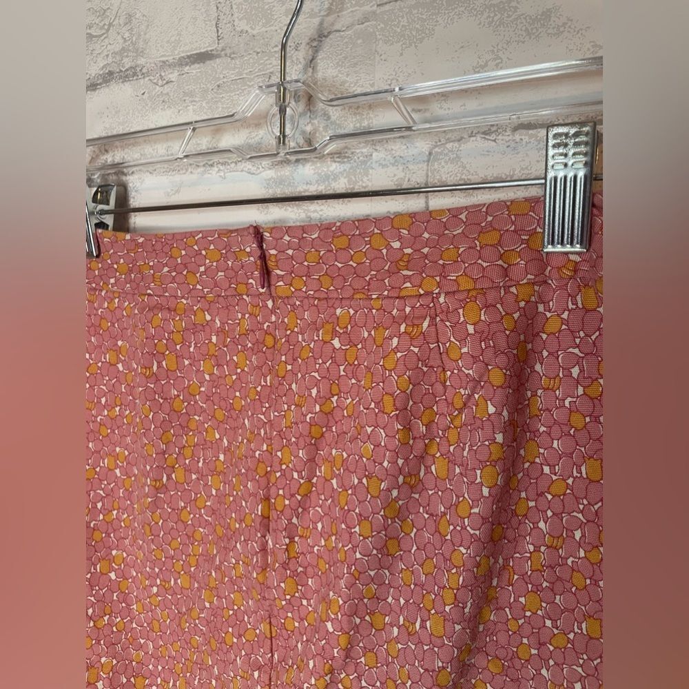 Y2K Talbots Petite Tulip Print Pencil Skirt Pink Orange and Cream Colors - Picture 4 of 7